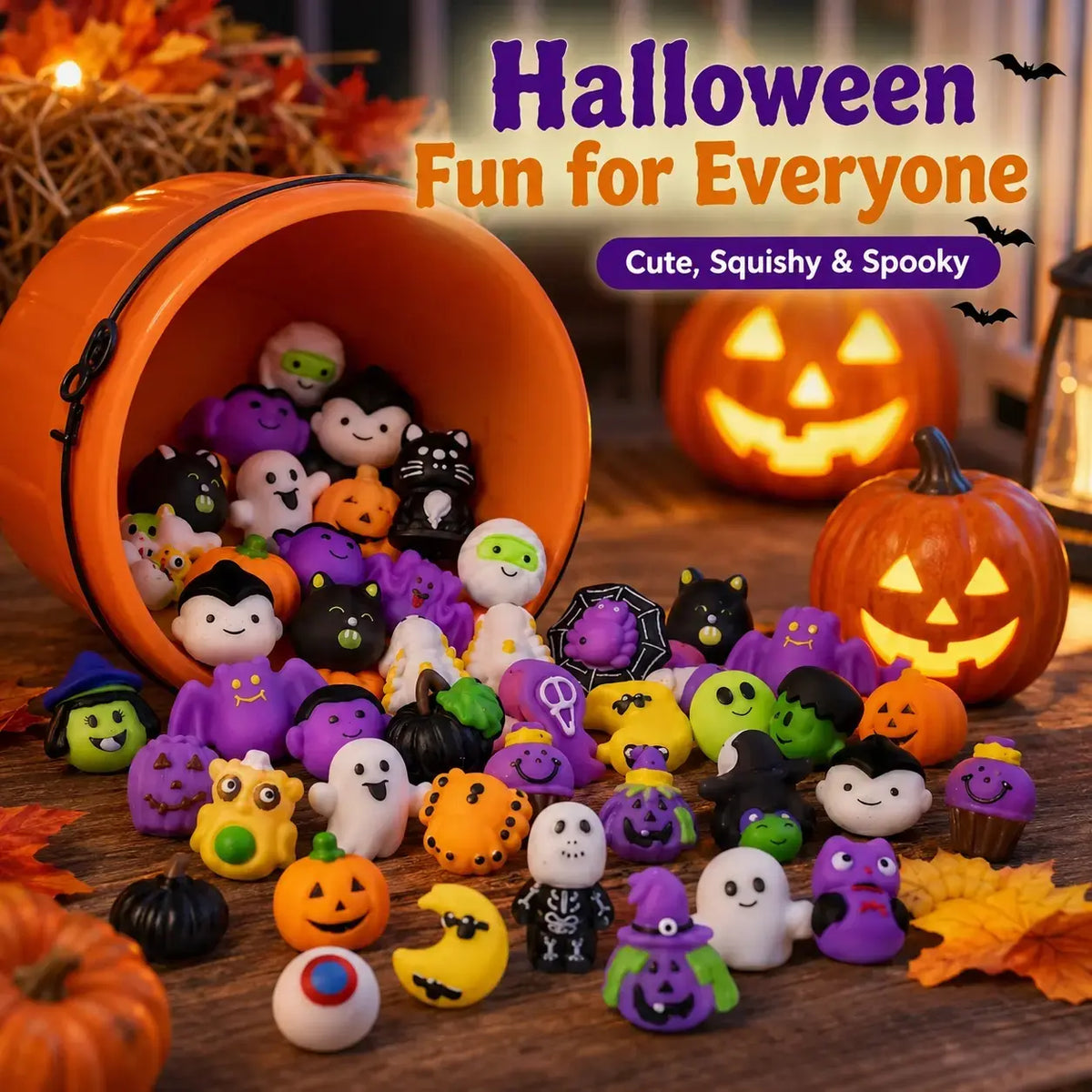 20Pcs/30Pcs/50Pcs Halloween Mochi Squishy Toys, Halloween Toys for Halloween Party Favors, Halloween Sensory Stress Relief Toys Bulk, Trick or Treats Classroom Prizes Gifts Goodie Bag Fillers