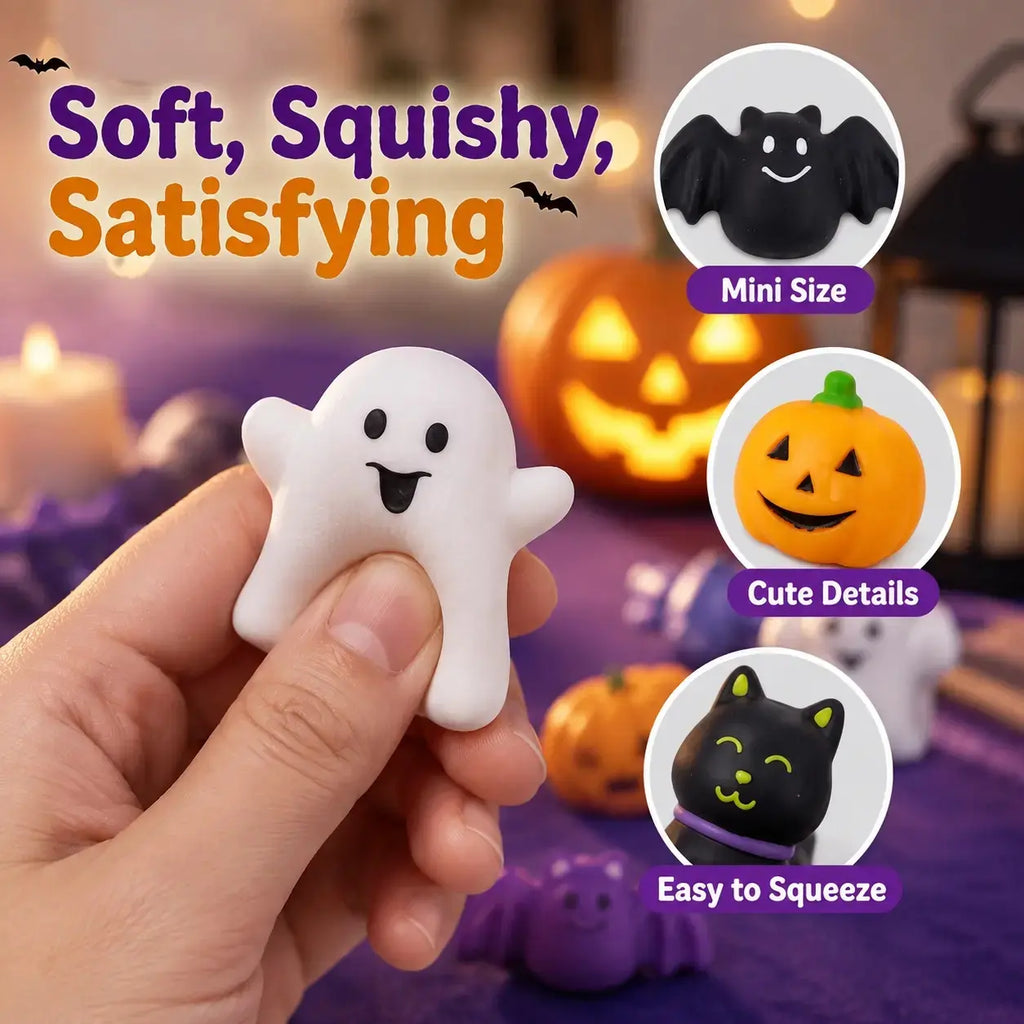 20Pcs/30Pcs/50Pcs Halloween Mochi Squishy Toys, Halloween Toys for Halloween Party Favors, Halloween Sensory Stress Relief Toys Bulk, Trick or Treats Classroom Prizes Gifts Goodie Bag Fillers