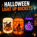 Halloween Light-Up Spooky Pumpkin Buckets - 13X10 in Lightweight Candy Haul Baskets, Glow Effect Kids’ Trick or Treat Bags, Decor-Friendly Halloween Gifts for Children