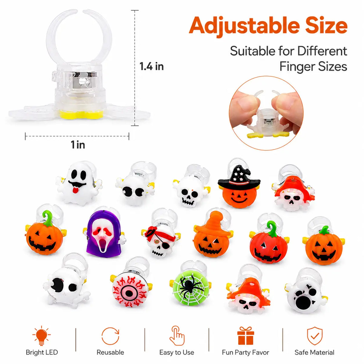 50-Pack Halloween Party Favors for Kids, Trick or Treat Halloween Toys & Goodie Bag Fillers, Fun Spooky Party Gifts for Halloween Parties, School Events & Treat Bags