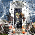 120G Halloween Spider Web, Halloween Spider Web Decorations, with 40 Fake Plastic Spiders, Halloween Decorations, Stretchable Halloween Cobwebs Decoration for Home Decoration (120G)